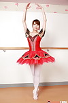 Busty Japanese ballerina Ririka Suzuki goes topless on practice