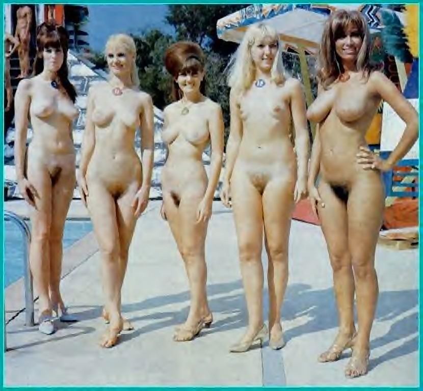 Vintage beach nudist flashing pussies in public - part 822