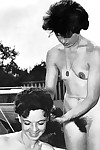Vintage beach nudist flashing pussies in public - part 804