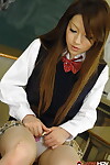 Japanese schoolgirl Ria Sakurai wears cum on face after sex with male teachers
